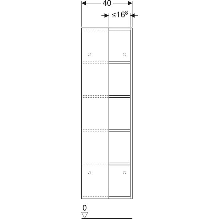 IFÖ Elegant opinn háskápur með spegli - 40x135cm - Image 4